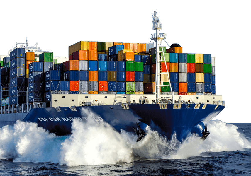 Navio cargueiro cheio de container no oceano