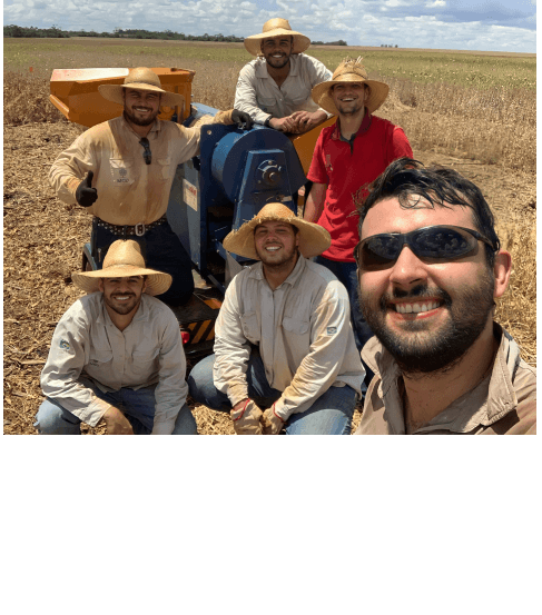 Grupo de trabalhadores em plantação