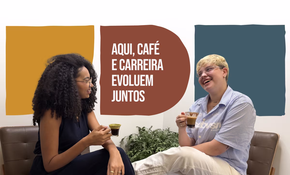 Jovens tomando café enquanto conversam