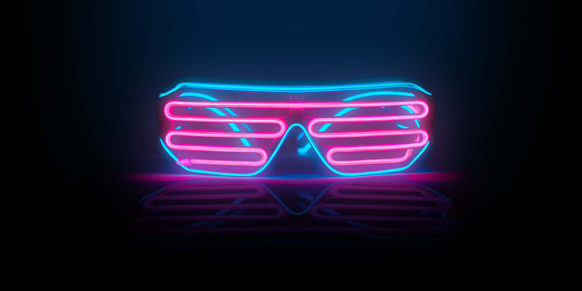 Óculos neon rosa e azul