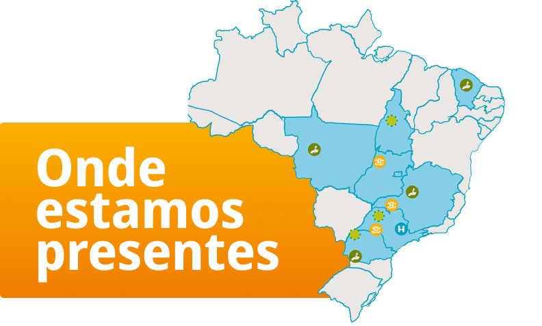 Mapa do brasil com chamada onde estamos presentes